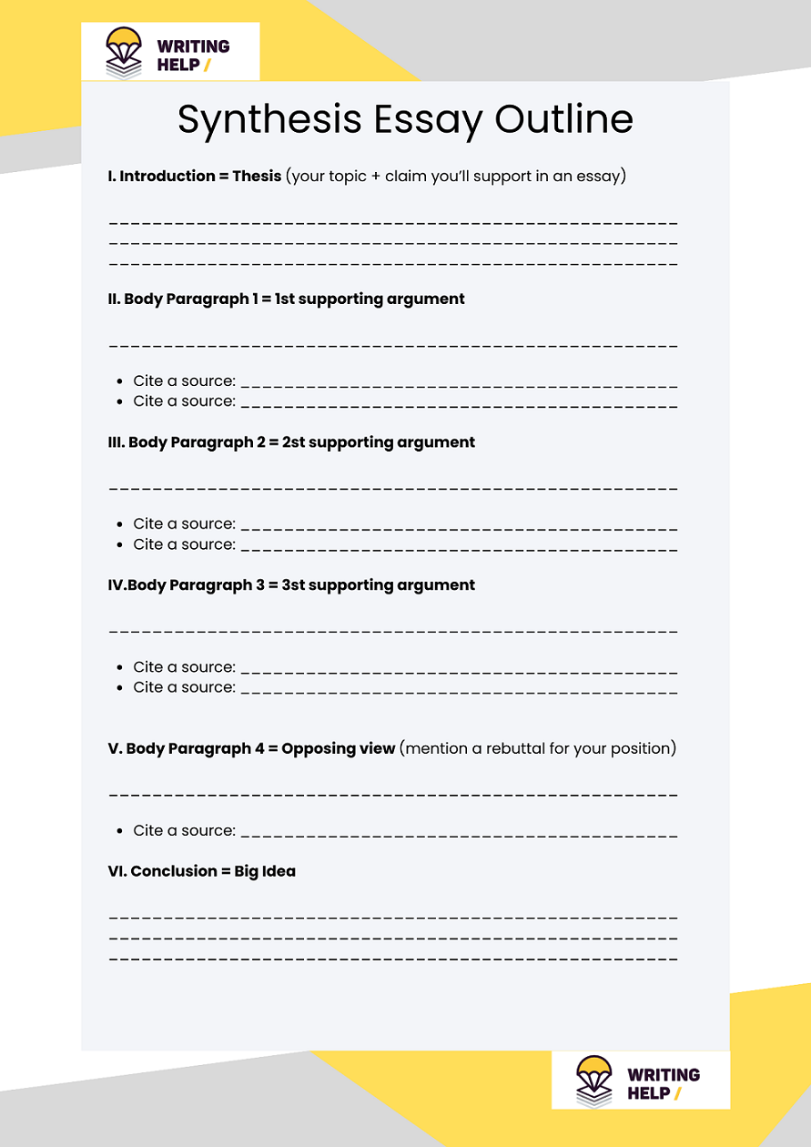 graphic organizer for synthesis essay